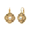 Positano sleeper earrings - grey mother-of-pearl