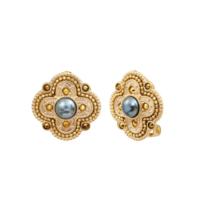 Positano thin clip-on earrings - white