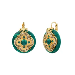 Positano thin sleeper earrings - green