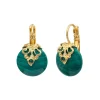 Positano thin sleeper earrings - green