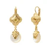Positano thin sleeper earrings - white