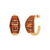 Precious hoop earrings - red