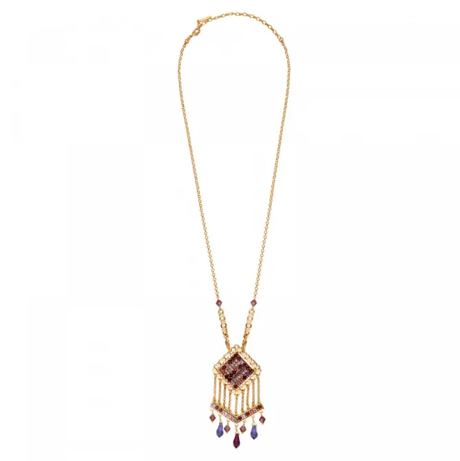 Precious pendant necklace - purple