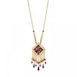 Precious pendant necklace - purple