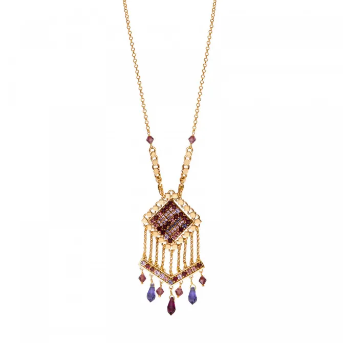 Precious pendant necklace - purple