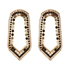 Precious wide stud earrings - black