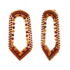 Precious wide stud earrings - red
