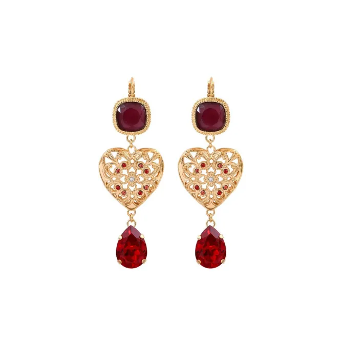 Prestige sleeper earrings - red