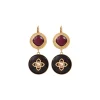 Prestige thin sleeper earrings - red