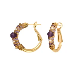 Salina hoop earrings - violets