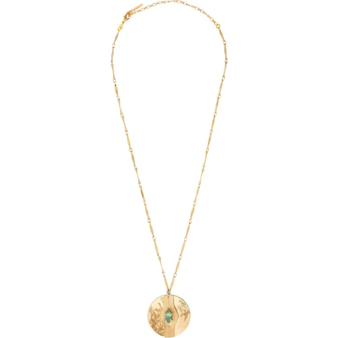 Soleil mid-length necklace - turquoise