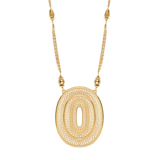 Sophisticated Noor pendant necklace - gold