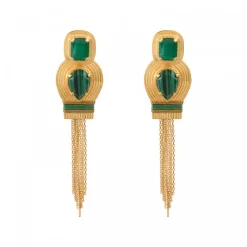 Sun clip-on earrings - green