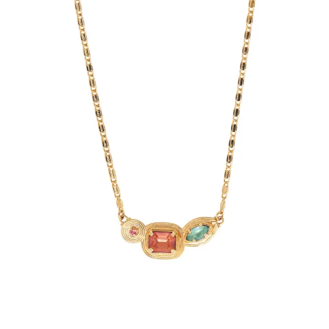 Sun Pendant Necklace - Multicolored