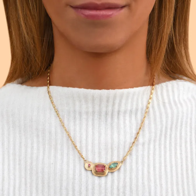 Sun Pendant Necklace - Multicolored