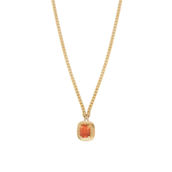 Sun Pendant Necklace - Pink