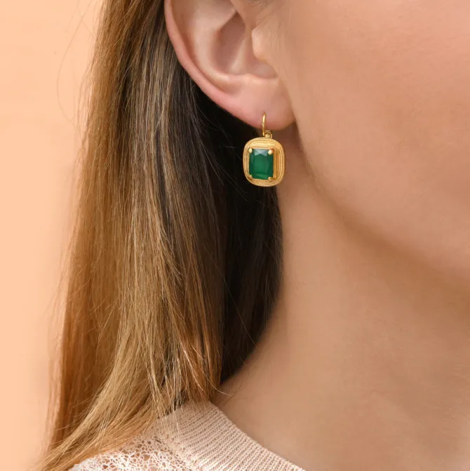 Sun sleeper earrings - green