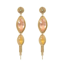 Sun-shaped pierced stud earrings - multicoloured