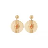 Sun-shaped pierced stud earrings - orange