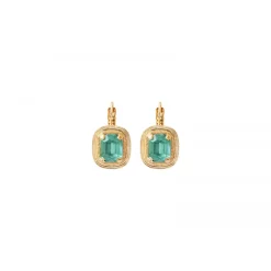Sun-shaped sleeper earrings - green