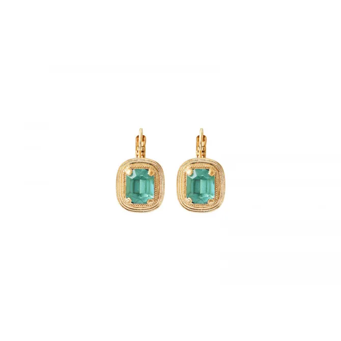Sun-shaped sleeper earrings - green