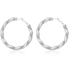 Tess maxi hoop earrings - silver