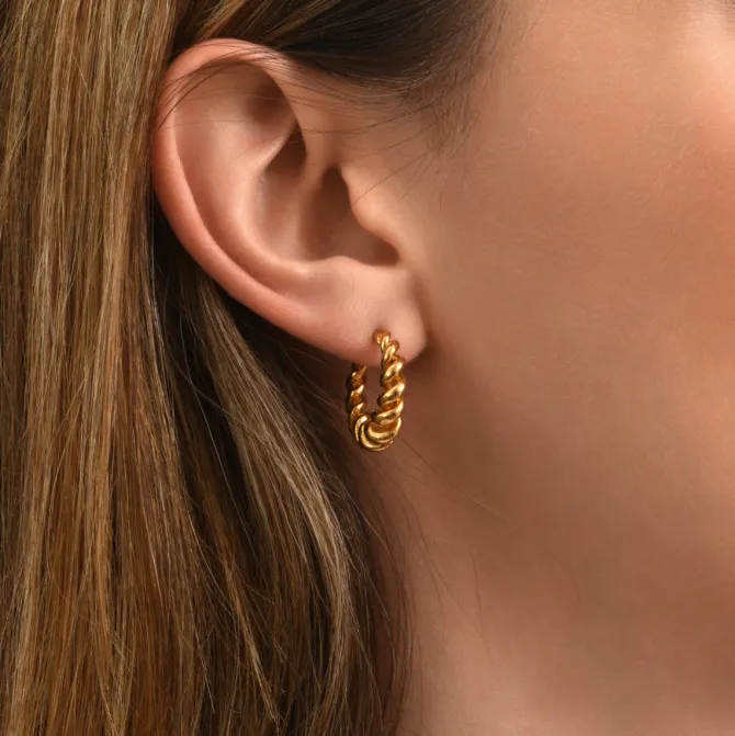 Tess twisted hoop earrings - gold