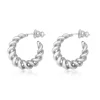 Tess twisted hoop earrings - silver