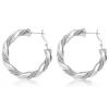 Tess twisted hoop earrings - silver
