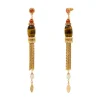 Tiki pierced stud earrings - terracotta pink