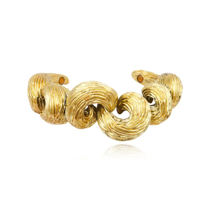 Zaza curved bangle bracelet - gold