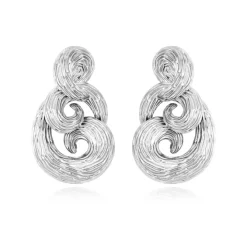 Zaza wave clip-on earrings - silver