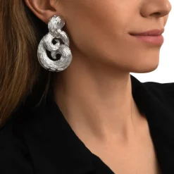 Zaza wave clip-on earrings - silver