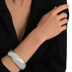 Zaza wide bangle bracelet - silver