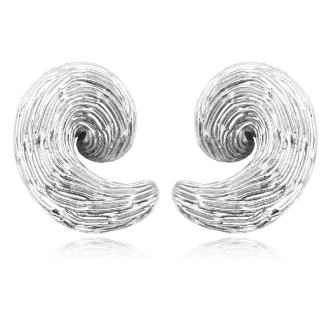 Zaza wide clip-on earrings - silver