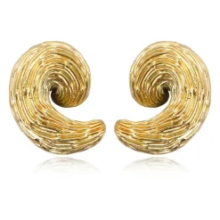 Zaza wide clip-on earrings - gold