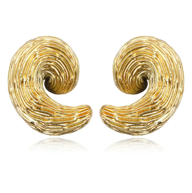 Zaza wide clip-on earrings - gold